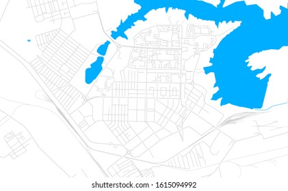 Bright vector map of Zhezkazgan, Kazakhstan with fine tuning between road and water. Use this map as a background for your company or as a high-quality interior design.