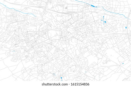 Bright vector map of Zielona Gora, Poland with fine tuning between road and water. Use this map as a background for your company or as a high-quality interior design.