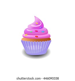 bright vector muffin with cream  