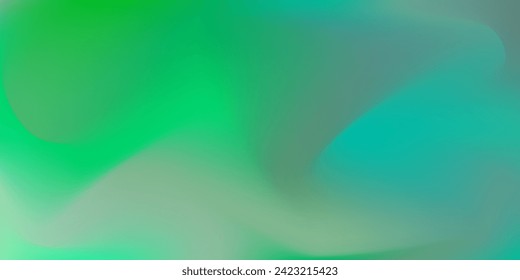 Bright vector nature deep green colors blurred gradient background. Abstract smooth watercolor green and aquamarine landscape for web design, technology business concept