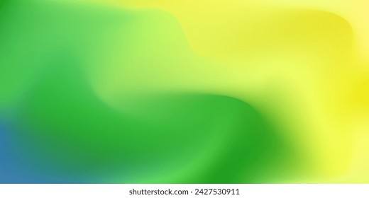 Bright vector nature yellow and green colors blur mesh gradient background. Abstract smooth watercolor summer grass landscape for web design, technology business concept