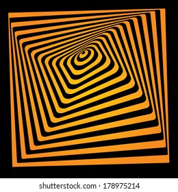 Bright vector optical illusion. Op art element for your design.