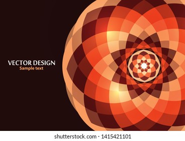 Bright vector ornament pattern with colorful details on a dark background. Template for any surface. Elegant background with oriental ornaments of mandalas. Vector illustration