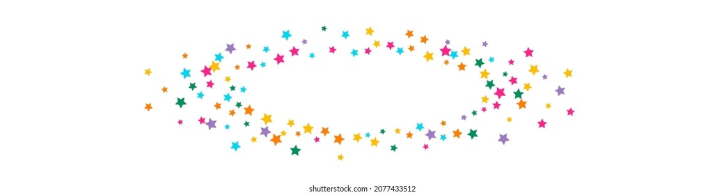 Bright Bright Vector Panoramic White Background Sparkle Template. Variegated Falling Universe Banner. Dust  Pattern. Color Abstract Glitter Design.