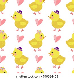 Bright vector pattern with chick.