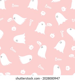 Bright vector pattern and little ghost   pumpkin for Halloween  autumn pattern for greeting cards   covers  invitations  backgrounds 