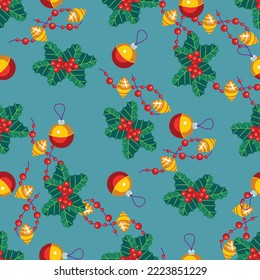Bright vector pattern for New Year's decor.