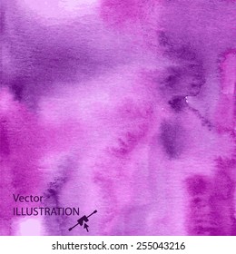Bright vector pink, violet, purple and magenta gradient abstract watercolor background.