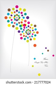 bright vector polka dots flowers