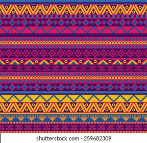 bright vector seamless pattern in mexican style