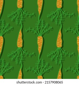 Bright vector seamless pattern with repeating colourful carrots