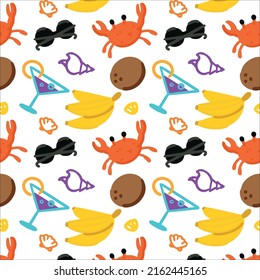 Bright vector seamless pattern suitable for vacation, summer, tropics and wildlife.