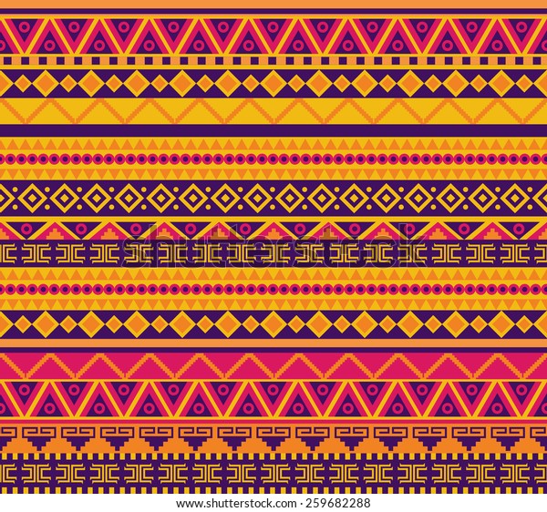 Bright Vector Seamless Pattern Tribal Style Stock Vector (Royalty Free ...