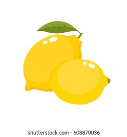 Bright vector set of colorful half, slice and segment of juicy lemon. Fresh cartoon lemons isolated on white background.