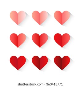 Bright vector set with hearts.