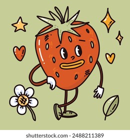 bright vector set with retro characters and elements