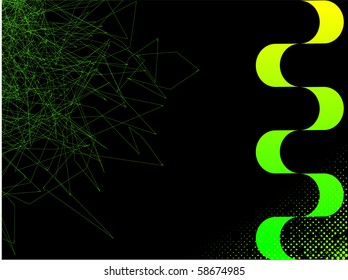 bright vector shape on a dark background