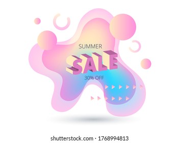 pegatina vectorial brillante sobre fondo blanco con la inscripción venta de verano