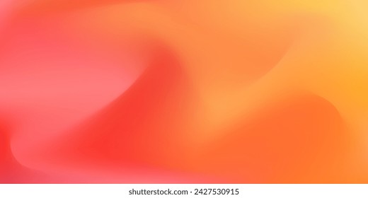 Bright vector swirl red and orange mesh gradient background. Abstract soft wavy warm colors digital watercolor for nature fire flame concept, passion design, banner