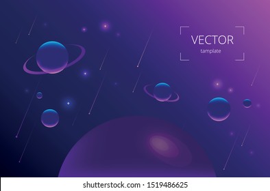 
bright vector template in dark colors - space