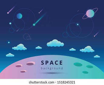 
bright vector template with the image of space