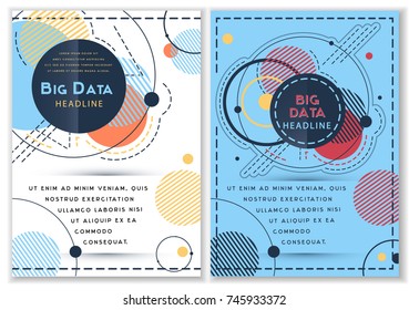 Bright vector template with space for text. Template of cover, report, catalog, advertising, presentation, sale or discount, booklet, web. Colorful abstract design with trendy geometric shapes.