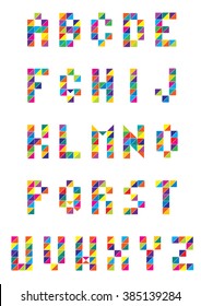bright vector triangles alphabet letters collection