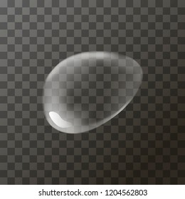 Bright vector water drop on transparent background