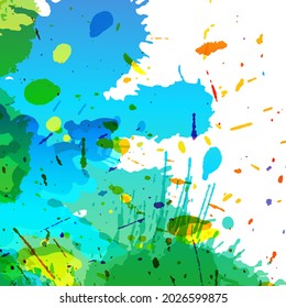 Vector claro acuarela multicolor fondo de manchas y salpicaduras de pintura