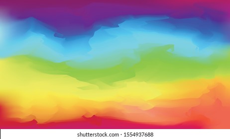 Bright vector watercolor rainbow colors blurred background  Beautiful colorful abstract smooth nature landscape wallpaper in spectrum colors for web design  lgbt concept decor