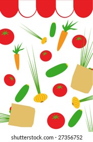 bright vegetable pattern isolated on a white background