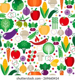 Bright vegetable set in flat style. Icons of vegetables. vector