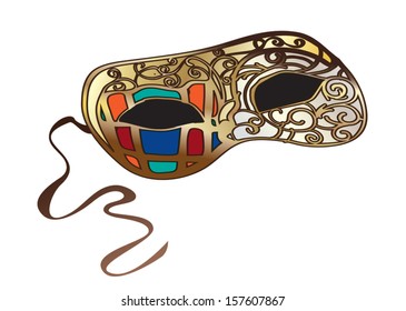 Bright Venetian carnival mask - points on an isolated background