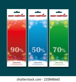 Bright vertical banners for Christmas sales.