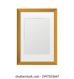 Bright vertical photo frame mockup realistic vector illustration