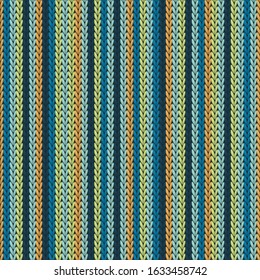 Bright vertical stripes knitted texture geometric seamless pattern. Blanket knitwear structure imitation. Winter seamless knitted pattern. Christmas spirit backdrop.