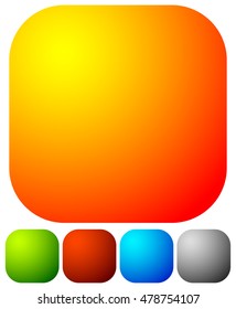 Bright, vibrant button, badge design elements with blank space