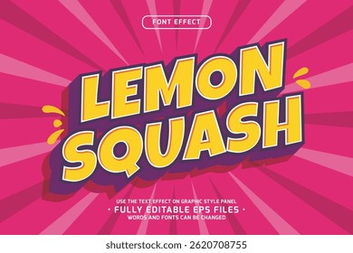 efeito de texto de cor brilhante e vibrante com divertido bebidas logotipo estilo de design