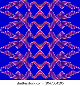 Bright vibrant digital waves in 3D style. Isolated vector illustration for the design of covers and decor surfaces. 