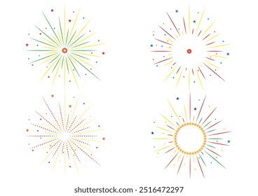 Arte de fogos de artifício brilhante e vibrante para todas as celebrações Perfeito para Ano Novo, Natal, Diwali, Ano Novo chinês, Eid al-Fitr, Ramadã, Halloween, festa e feriado