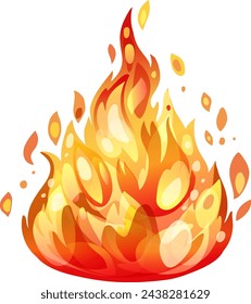 Helle, lebendige Flammen in einem stilisierten Design.