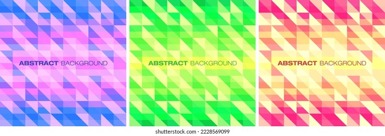 Montaje geométrico luminoso. Colección de patrones triangulares. Las texturas modernas y luminosas. Ilustración del vector