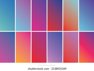 Bright vibrant set of gradients background collection
