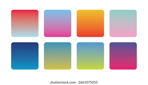 Bright vibrant set of gradients background