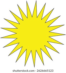 Icono brillante y vibrante del sol en el tema del verano del formato del Vector
