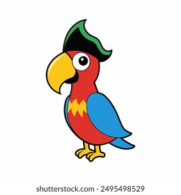 Bright and vibrant vector illustration of a colorful parrot with detailed plumage, perfect for creative projects and tropical-themed designs