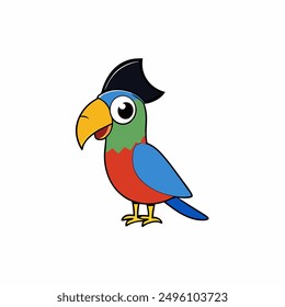 Bright and vibrant vector illustration of a colorful parrot with detailed plumage, perfect for creative projects and tropical-themed designs