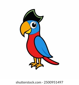 Bright and vibrant vector illustration of a colorful parrot with detailed plumage, perfect for creative projects and tropical-themed designs