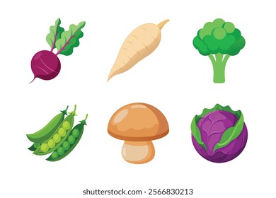 Bright, vibrant vegetables arranged artistically in a playful design