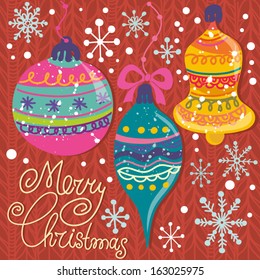 Bright vintage Christmas and New Year background in vector. Can be used for wallpapers, pattern fills, web page backgrounds, surface textures.